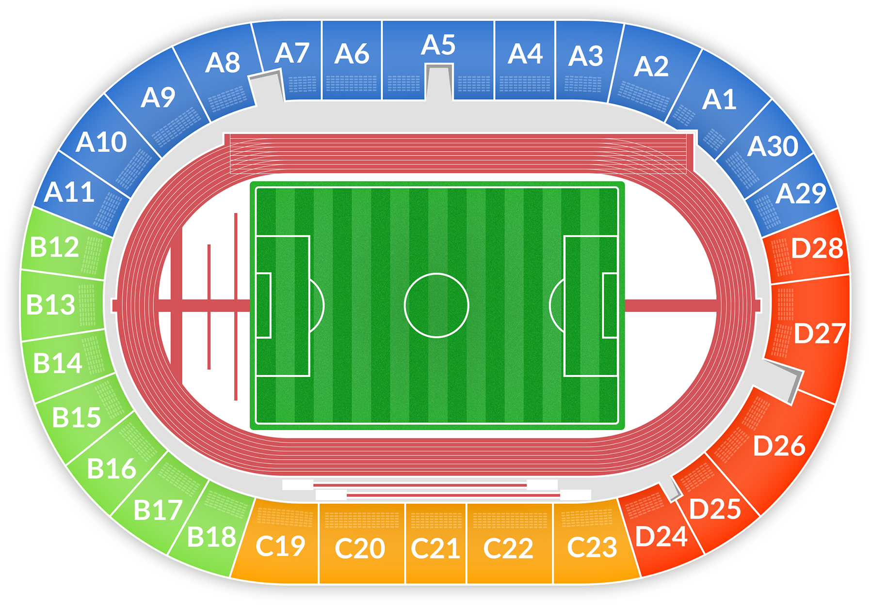Схема секторов стадиона